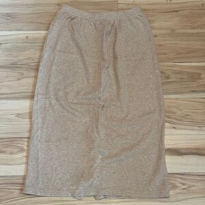Vintage Land’s End Tan Cotton Maxi Skirt M 10-12